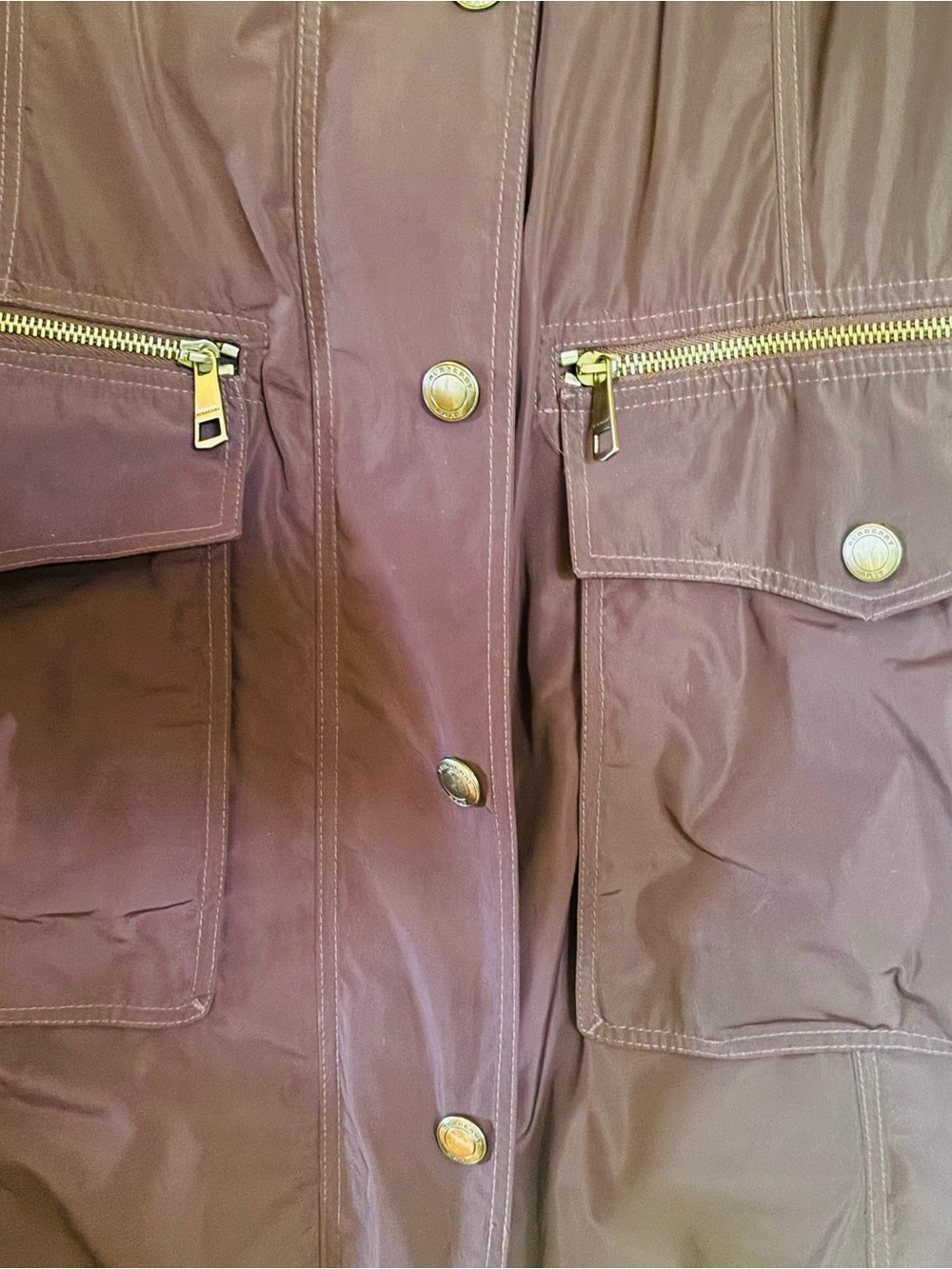 Burberry Dark Purple Belted Trench Coat with Zip Details - Picture 3 of 14